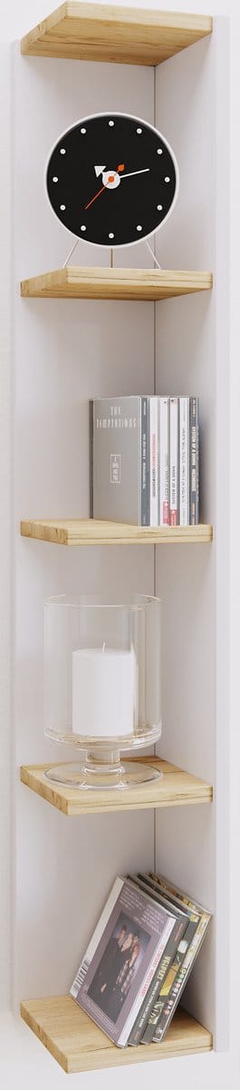 Houten hoekplank Standopslag Standplank Boekenplank Decoratieve plank Honsa