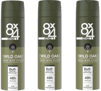 8x4 Deodorant Spray No 8 Wild Oak 150 ml - Voordeelverpakking 3 stuks
