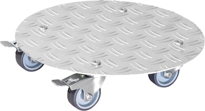 Planten Trolley Rond Aluminium 30 cm – Bloempot Verrijdbaar met 2 Remmen – Geschikt Binnen en Buiten – Max. 150 kg