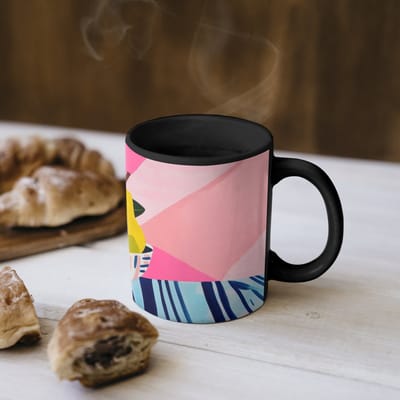Magische Mok - Foto op Warmte Mokken - Koffiemok - Fruit - Abstracte achtergrond - Roze - Magic Mok - Beker - 350 ML - Theemok