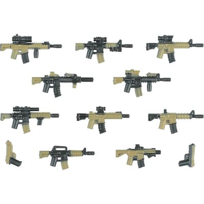 Militaire Wapens Bouwstenen Hedendaagse Unieke Krachten Figuren Leger Soldaat Stads Politie Veelkleurig AK Accessoires Stenen Speelgoed