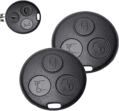 Draadloze Sleutelcase met 3 Knoppen voor Smart Fortwo en Mercedes Benz Accessoires - 2 Stuks, Auto Sleutelbescherming, Sleutelhouder