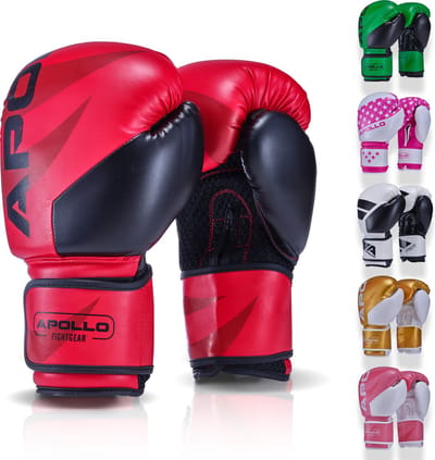 Apollo Bokshandschoenen, PU-Leer, Thaibokshandschoenen, Voor Bokszak, Training, Sparring, Fitness, MMA-Handschoenen, Kickbokshandschoenen, Bokshandschoenen Dames en Heren 12/14/16 oz