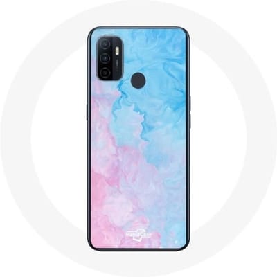 Telefoonhoesje - Oppo - A53 - Flexibel - Schokbescherming - Gekleurde achterkant roze