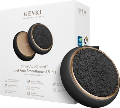 GESKE Dual Foot Smoothener | 8 in 1 | Dubbelzijdige Voetvijl | Puimsteen & Nano-Kristallijnglas | Voor Zachte, Gladde Voeten | Geavanceerde Eeltverwijdering & Exfoliatie | Ideaal voor je Pedicureset