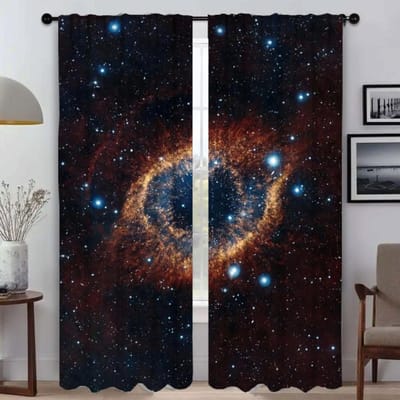 Cosmische Nevel Keukengordijnen voor Camera Halloween Decoratie Raamgordijn voor Kamer 2 Paneel Shades Scheidingswand Woonkamer Verduisterend W50xH70cmx2pcs-CL