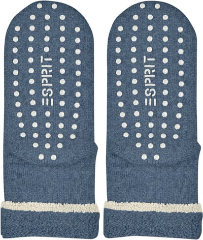 Esprit Cozy Noppen op de zool wol huissokken dames blauw - maat 39-42