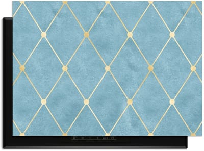 KitchenArt - Azure Line Grid - Inductie Beschermer - 83x51.5 cm - Kookplaat Beschermer - Luxe Afdekplaat Inductieplaat - Anti-slip & Oprolbaar - Beschermmat Inductiekookplaat