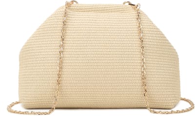 Giuliano kunststof raffia schoudertas Becky - Dames - Beige
