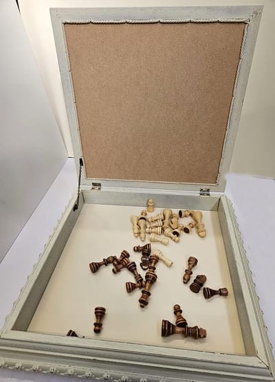 Houten Schaakbord - Strategisch Spel - Familie Spelletjes - Marmer Effect - Wit
