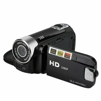 HD 1080P Videocamera 16MP – Camcorder met 16x Digitale Zoom – 2.7” Draaibaar Scherm – Vlog Camera voor Kinderen & Beginners – Zwart