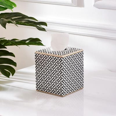 Moderne Mozaïek Keramische Tissueboxen Europese Eenvoudige Creativiteit Servethouder Bureau Papieren Handdoek Opbergdoos Woonkamer Decoratie white