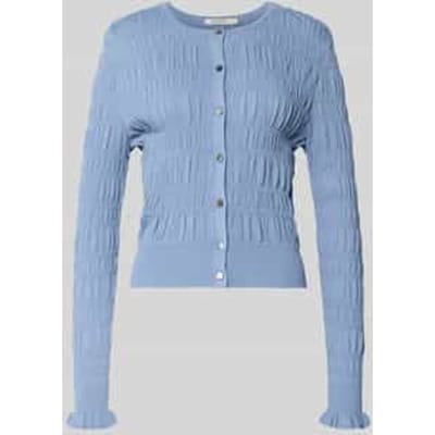 Cardigan met Smokdetails en Ronde hals