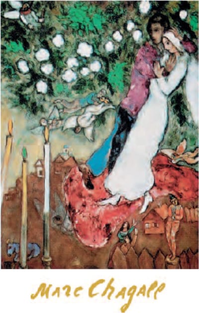 Mini kunstposter - Marc Chagall - Drie kaarsen - 24x30 cm