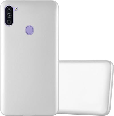 Cadorabo Hoesje geschikt voor Samsung Galaxy A11 / M11 in METALLIC ZILVER - Beschermhoes gemaakt van flexibel TPU silicone Case Cover