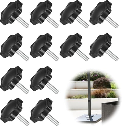 Verpakking van 12 sterschroef kartelschroef M6, schroeven met handgreep, schroefklemknop, klemknopgreep, voor mechanische apparaten, gereedschapsmachines, meubeldecoratie, elektronische apparaten (M6×20mm)