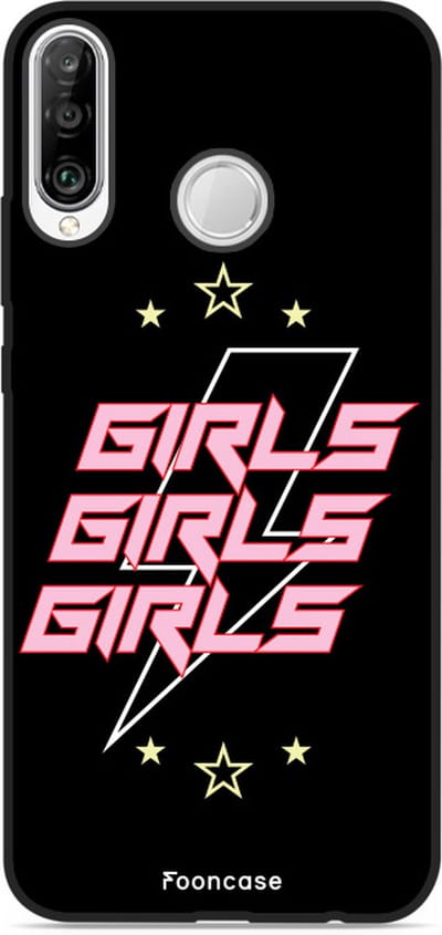 Fooncase Hoesje Geschikt voor Huawei P30 Lite - Shockproof Case - Back Cover / Soft Case - Rebell Girls (sterretjes bliksem girls)