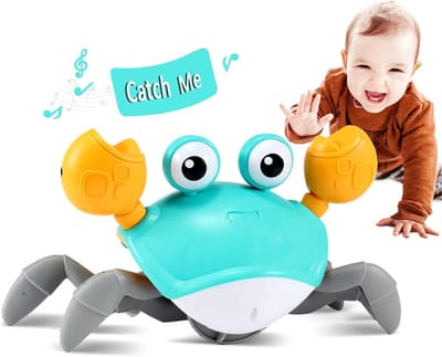 Joyage Krab Fijne Motoriek Speelgoed - Leren kruipen - Sensorisch speelgoed baby 0 jaar - Baby Speelgoed 6 maanden 1 jaar meisjes Montessori speelgoed - Meisjes speelgoed 2 jaar jongens Kinderspeelgoed 3 jaar Peuter speelgoed educatief speelgoed