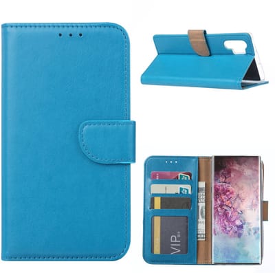 Ntech Portemonnee Hoesje Geschikt Voor Samsung Galaxy Note 10 Plus - Blauw
