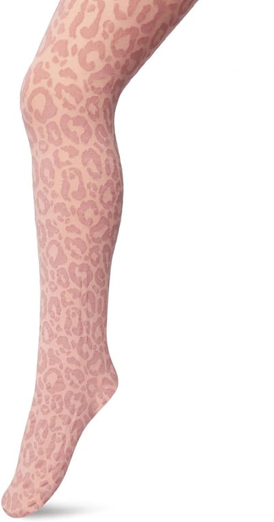 Bonnie Doon Kinder Panty met Panter Print 100 Denier maat 92/110 XS Licht Roze - Uitstekend Draagcomfort - Meiden Panty - Meisjes - Kinderen - Kids - Zebraprint - Dierenprint - Gladde Naden - Perfecte Pasvorm - Lobster Bisque - BP213904.272