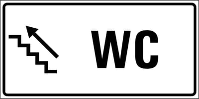 Wc trap omhoog sticker links 300 x 150 mm