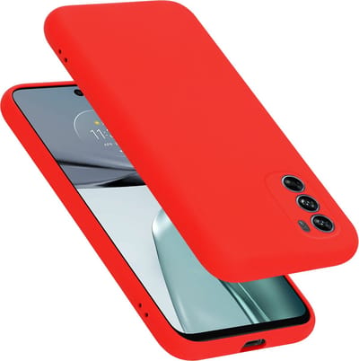 Cadorabo Hoesje geschikt voor Motorola MOTO G62 5G in LIQUID ROOD - Beschermhoes gemaakt van flexibel TPU silicone Case Cover
