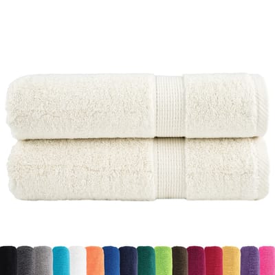 vidaXL - Handdoeken - SOLUND - 2 - st - 600 - g/m² - 50x100 - cm - crèmekleurig