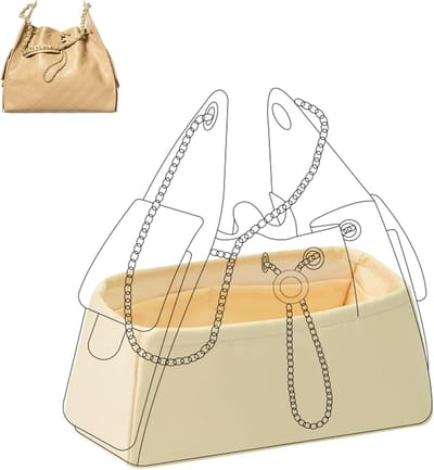 Silk Bag Organizer Insert voor Chanel 25C S/M Tassen, Luxe Handtas Organizer en Portemonnee Vormgever, Zacht en Duurzaam (Jaune Poussin, 25C Hobo Klein)