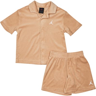Jordan Terry Trainingspakken Peuter - Bruin - Maat 104 - 110 CM - Katoen French Terry