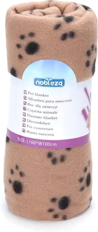 Nobleza Honden fleece deken - Hondendeken - Kleine honden deken - Katten deken - Kattendeken fleece - Beige
