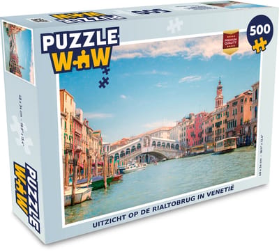 Puzzel Uitzicht op de Rialtobrug in Venetië - Legpuzzel - Puzzel 500 stukjes