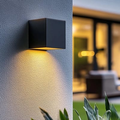Solar wandlamp buiten 'Sven' recht - Down light - Warm wit licht - Tuinverlichting op zonne-energie geschikt voor schutting - Zwart