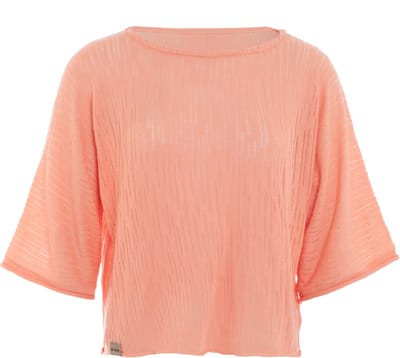 Knit Factory Jose Dames Trui - Damestrui voor Lente en Zomer - Dames top - Halflange mouw - Fijn gebreide trui - Wijde trui - T-shirt - Apricot - 36/42 - One Size