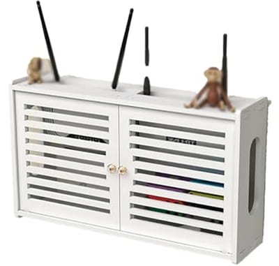 Draadloze Router Opbergdoos - PVC Wifi Opslag Wandplank voor TV en Set-top Box