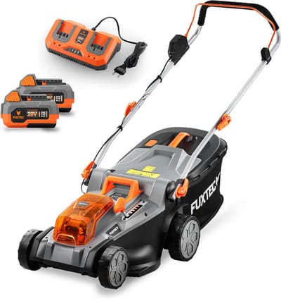 Accu grasmaaier 40V (2X20V) - FUXTEC FX-E2RM43 - 43cm 2 x 4Ah Li-Ion accu's, dubbele 2,4A lader, 40L opvangbak