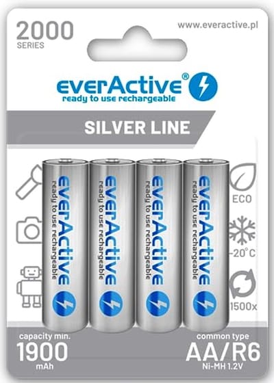 Oplaadbare Batterijen - AA Mignon Accu - Apparaten Voeden - Lage Zelfontlading - 2000 mAh 4 stuks - Zilver