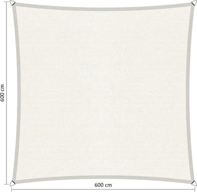 Compleet pakket: Shadow Comfort vierkant 6x6m Arctic White met RVS Bevestigingsset en Buitendoekreiniger