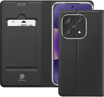 Dux Ducis, Portemonnee Hoesje Geschikt Voor Xiaomi 17 met Pasjeshouder en Standaard, Zwart