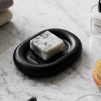Ins Stijl Keramische Zeepdoos Hotel Badkamer Huishouden High-end Zeepdoos Badkamer Dienblad Opbergrek met Afvoer Badkameraccessoires gray