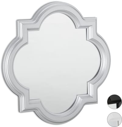 wandspiegel vintage - kunststof frame - 39,5 x 39,5 cm - zilverkleurig