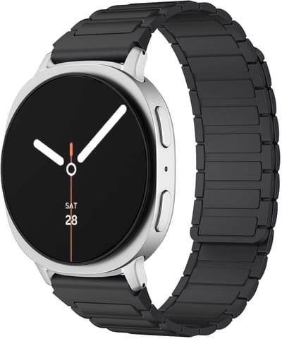 Strap-it Siliconen bandje met magneetsluiting geschikt voor Samsung Galaxy Watch 9 (40/44mm) / Watch 8 (40/44mm) / 8 Classic (46mm) - zwart