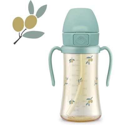 Grosmimi PPSU Zwaar Bekertje met Rietje (300 ml) Pistachio gray