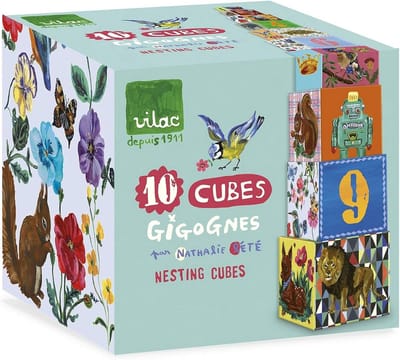 Houten dobbelstenen met dierenillustraties voor uren speelplezier