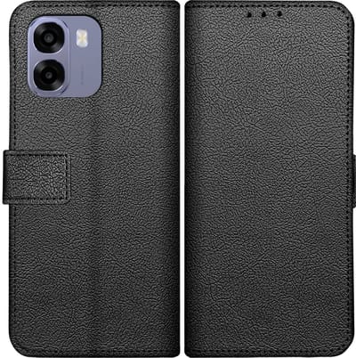 Just in Case hoesje geschikt voor Oppo A6x (4G/5G) Hoesje met Pasjeshouder - Bookcase Classic - Zwart