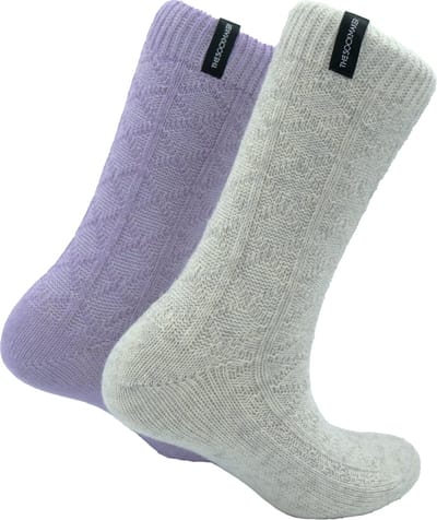 The Sockmaker sokken dames 36-41 - 2-pack Wool Boot - duurzaam - Graphite and Purple