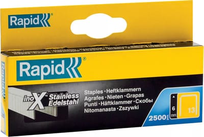Rapid Dundraadnieten Type 13 - Roestvrij Staal - 6 mm - 2500 Stuks - Ideaal voor Textiel en Labels