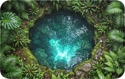 WC mat 80x50 cm - Antislip - Natuur - Jungle - Water - Groen - Toiletmat - Vloermat - Douchemat - Toilet tapijt - Toiletmatten