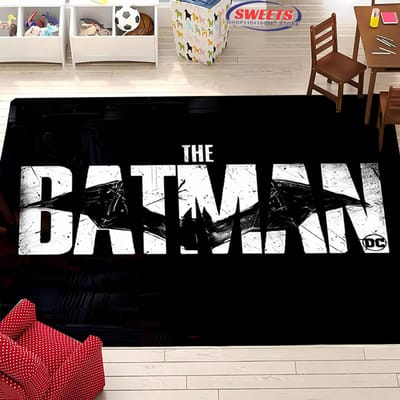 Klassiek DC Batman Logo Groot Oppervlak Tapijt voor Woonkamer Cartoon Kinderkamer Sofa Deurmat Vloerkleed, Antislip Decor Mat 40x60cm (16x24in)