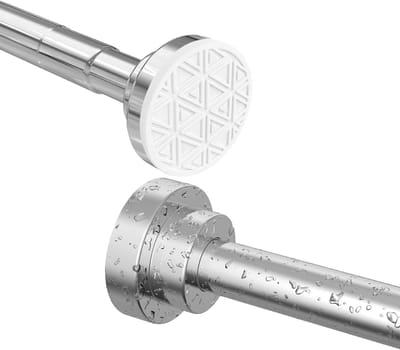 HEZIVO® Gordijnrails Uitschuifbaar - Gordijnroede - Gordijnstang - Zonder Boren - RVS - 100-290 cm - Zilver