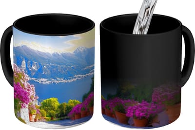 Magische Mok - Foto op Warmte Mokken - Koffiemok - Lake Como - Italië - Landschap - Magic Mok - Beker - 350 ML - Theemok